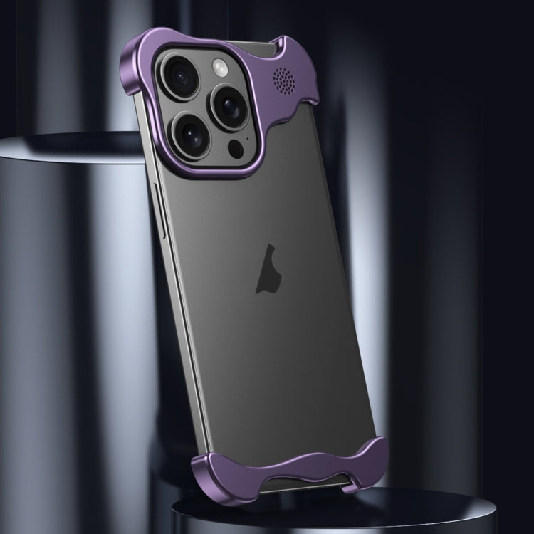 For iPhone 14 Pro Max Aromatherapy Alloy Frameless Phone Case(Purple) - iPhone 14 Pro Max Cases by buy2fix | Online Shopping UK | buy2fix