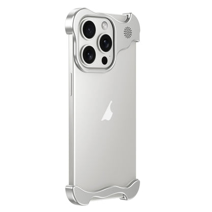 For iPhone 15 Pro Aromatherapy Alloy Frameless Phone Case(Silver) - iPhone 15 Pro Cases by buy2fix | Online Shopping UK | buy2fix