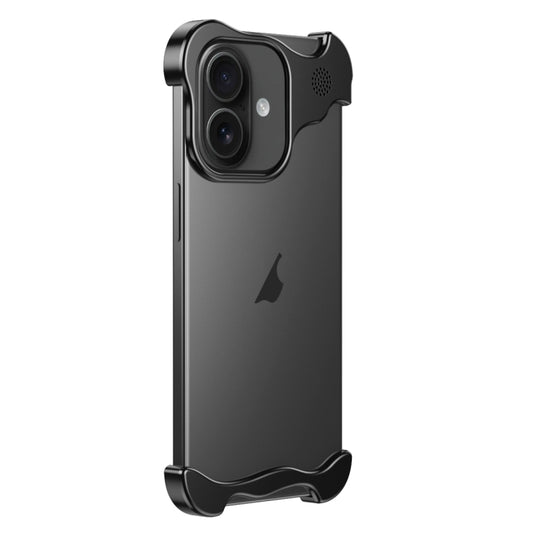 For iPhone 16 Aromatherapy Alloy Frameless Phone Case(Black) - iPhone 16 Cases by buy2fix | Online Shopping UK | buy2fix