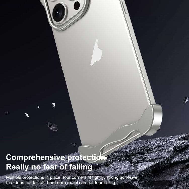 For iPhone 14 Aromatherapy Alloy Frameless Phone Case(Silver) - iPhone 14 Cases by buy2fix | Online Shopping UK | buy2fix