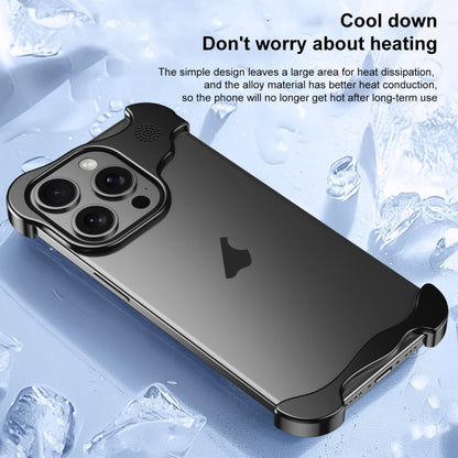 For iPhone 15 Pro Aromatherapy Alloy Frameless Phone Case(Silver) - iPhone 15 Pro Cases by buy2fix | Online Shopping UK | buy2fix