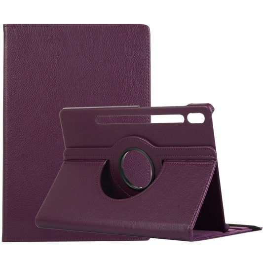 For Samsung Galaxy Tab S7 T870 2020 / Tab S8 Litchi Texture Horizontal Flip 360 Degrees Rotation Leather Case with Holder(Purple) - Other Galaxy Tab PC by buy2fix | Online Shopping UK | buy2fix