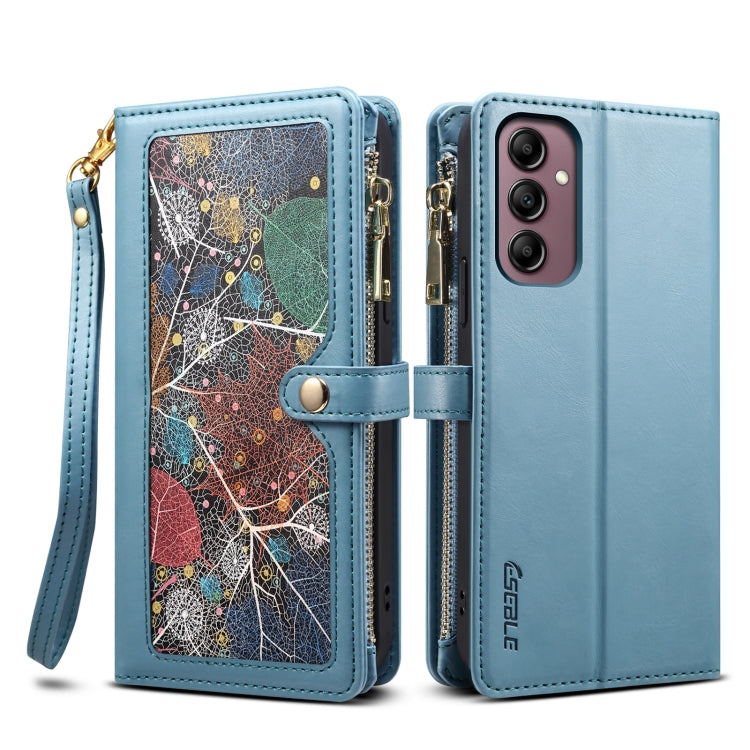 For Samsung Galaxy S25 5G ESEBLE Star Series Lanyard Zipper Wallet RFID Leather Case(Blue) - Galaxy S25 5G Cases by ESEBLE | Online Shopping UK | buy2fix