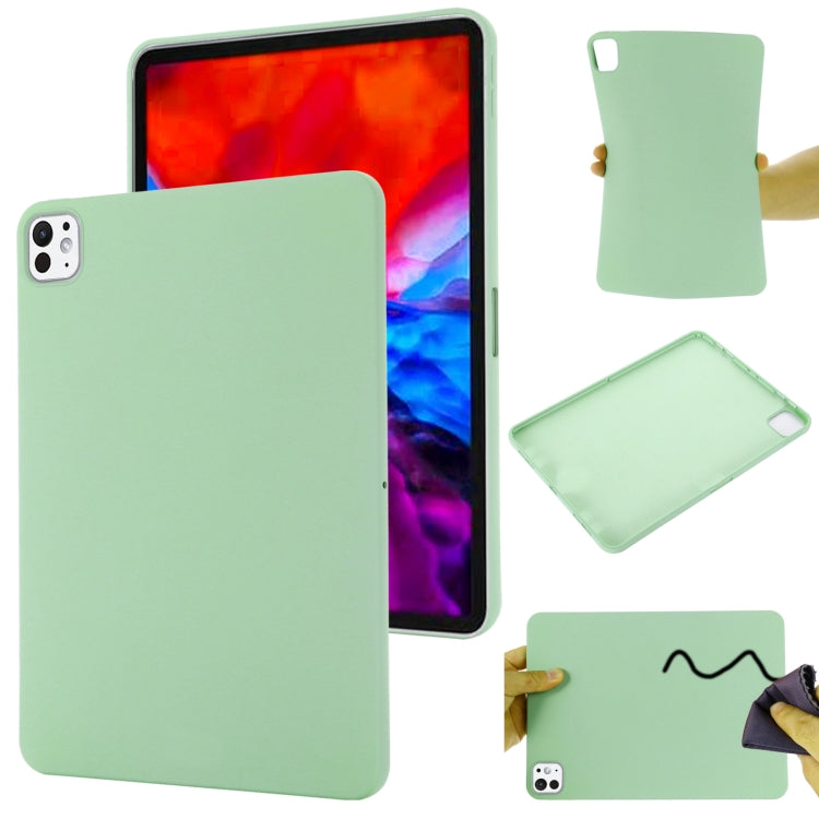 For iPad Pro 13 2024 Pure Color Liquid Silicone Shockproof Tablet Case(Green) - iPad Pro 13 2024 Cases by buy2fix | Online Shopping UK | buy2fix