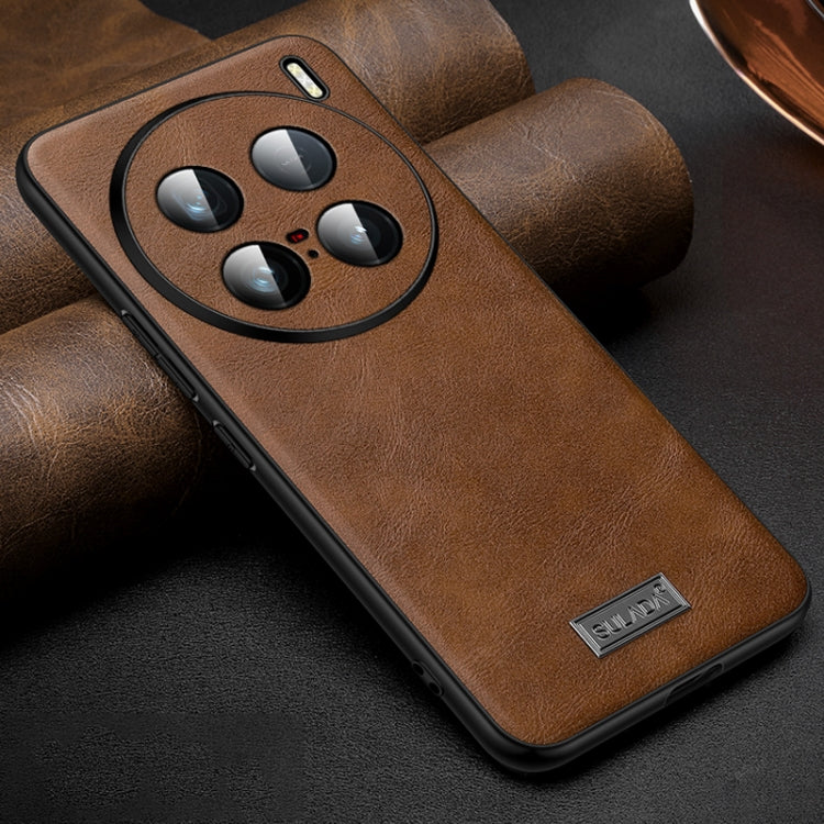 For vivo X100 Ultra SULADA Shockproof TPU + Handmade Leather Phone Case(Brown) - vivo Cases by SULADA | Online Shopping UK | buy2fix