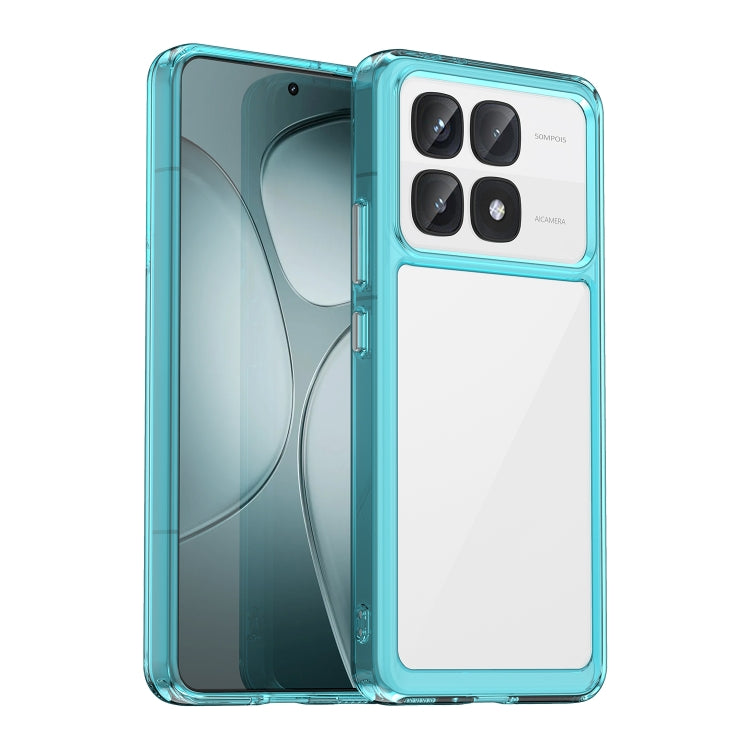 For Redmi K70 Ultra Colorful Series Acrylic Hybrid TPU Phone Case(Transparent Blue) - Xiaomi Cases by buy2fix | Online Shopping UK | buy2fix