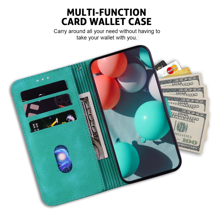 For Xiaomi Redmi K70 / K70 Pro Seven-shaped Embossed Leather Phone Case(Green) - K70 Cases by buy2fix | Online Shopping UK | buy2fix