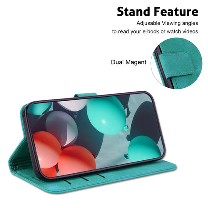 For Xiaomi Redmi K70 / K70 Pro Seven-shaped Embossed Leather Phone Case(Green) - K70 Cases by buy2fix | Online Shopping UK | buy2fix