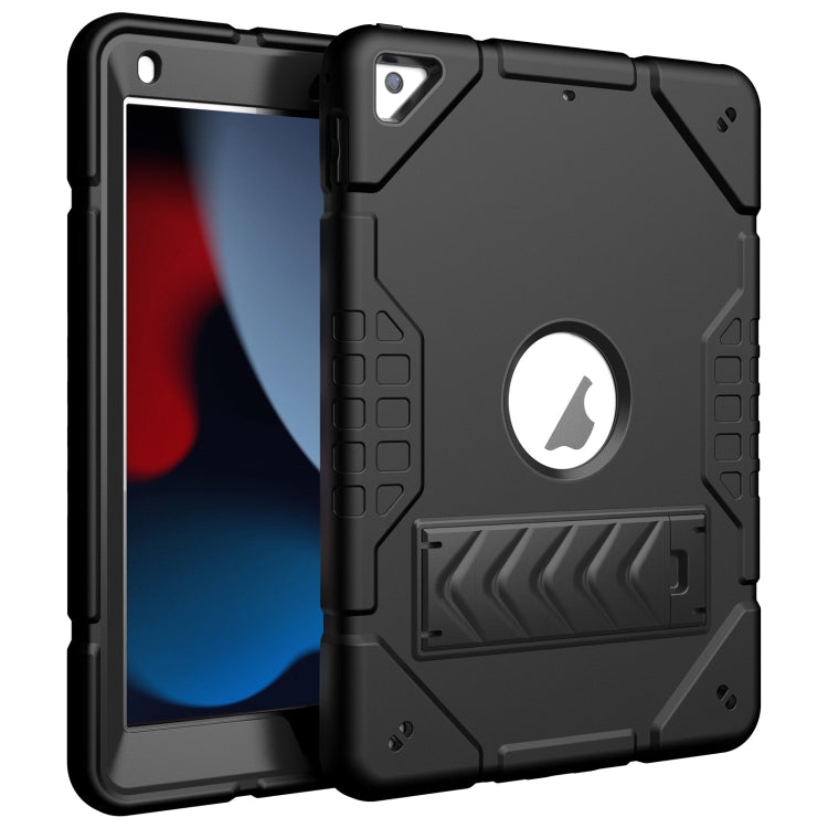 For iPad 10.2 2021 / 2020 / 2019 Armor Holder Silicone Hybrid PC Tablet Case(Black) - iPad 10.2 Cases by buy2fix | Online Shopping UK | buy2fix