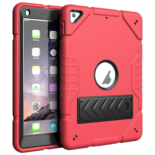 For iPad 9.7 2018 / Air / Air 2 Armor Holder Silicone Hybrid PC Tablet Case(Red Black) - iPad 9.7 (2018) & (2017) Cases by buy2fix | Online Shopping UK | buy2fix