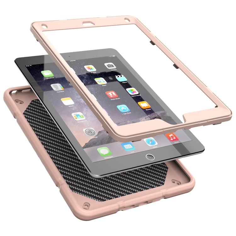 For iPad 9.7 2018 / Air / Air 2 Armor Holder Silicone Hybrid PC Tablet Case(Rose Gold) - iPad 9.7 (2018) & (2017) Cases by buy2fix | Online Shopping UK | buy2fix