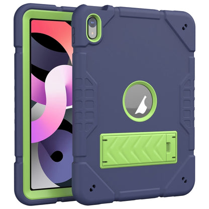 For iPad Air 2022 / 2020 10.9 Armor Holder Silicone Hybrid PC Tablet Case(Navy Yellow Green) - iPad Air (2022) / (2020) 10.9 Cases by buy2fix | Online Shopping UK | buy2fix