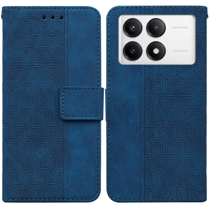 For Xiaomi Redmi K70 Pro / K70 Geometric Embossed Leather Phone Case(Blue) - K70 Cases by buy2fix | Online Shopping UK | buy2fix