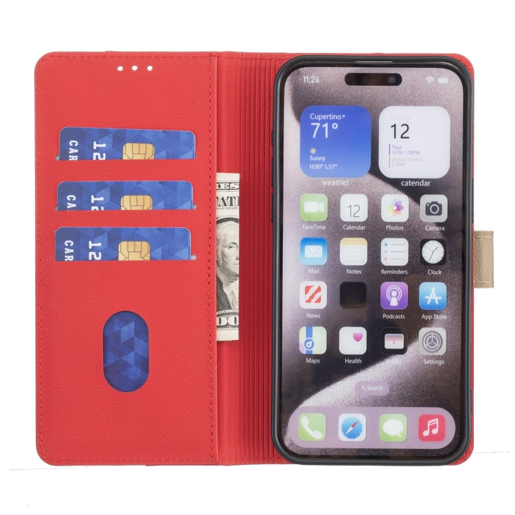 For iPhone SE 2024 Color Matching RFID Anti-theft Leather Phone Case(Red) - More iPhone Cases by buy2fix | Online Shopping UK | buy2fix