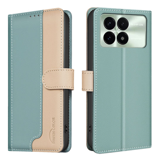 For Xiaomi Redmi K70 / K70 Pro Color Matching RFID Anti-theft Leather Phone Case(Green) - Xiaomi Cases by buy2fix | Online Shopping UK | buy2fix