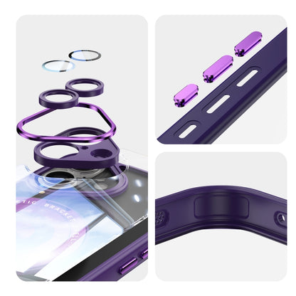 For iPhone 16 360 Holder Magsafe Acrylic Hybrid TPU Phone Case(Purple) - iPhone 16 Cases by buy2fix | Online Shopping UK | buy2fix