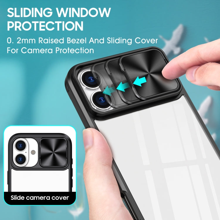 For iPhone 16 Pro Sliding Camshield Acrylic Hybrid TPU Phone Case(Black) - iPhone 16 Pro Cases by buy2fix | Online Shopping UK | buy2fix