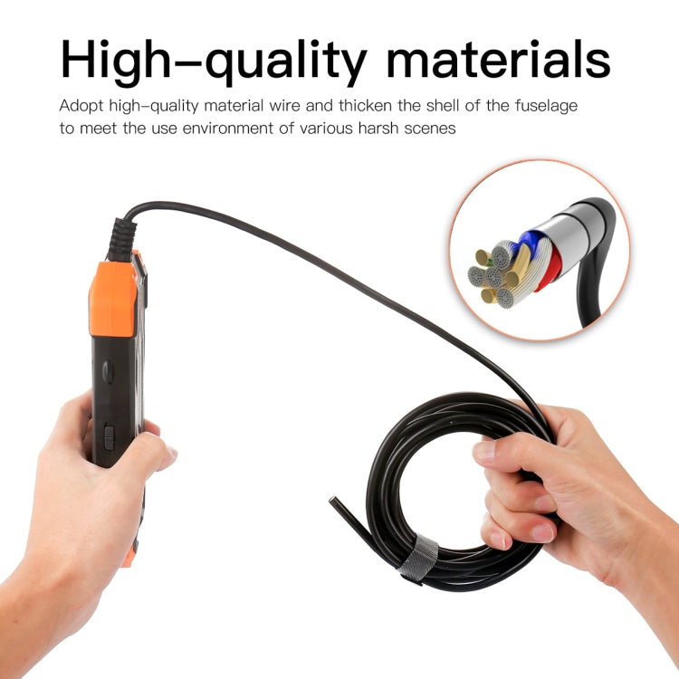 T20 4.3 inch IPS Screen 5.5mm Single Camera IP67 Waterproof Hard Cable Digital Endoscope, Length:1m(Black Orange) -  by buy2fix | Online Shopping UK | buy2fix