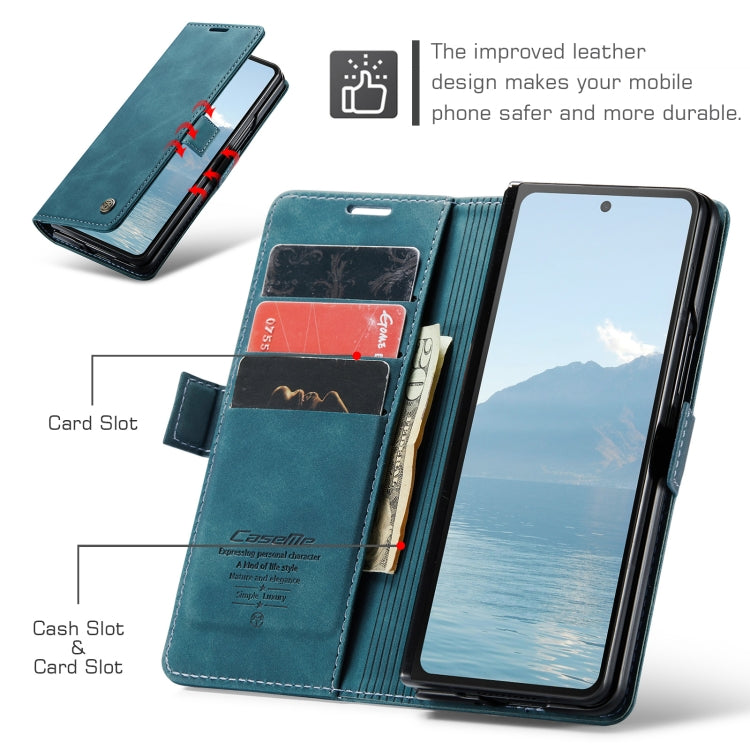 For Samsung Galaxy Z Fold6 5G CaseMe 013 Multifunctional Horizontal Flip Leather Phone Case(Blue) - Galaxy Z Fold6 5G Cases by CaseMe | Online Shopping UK | buy2fix