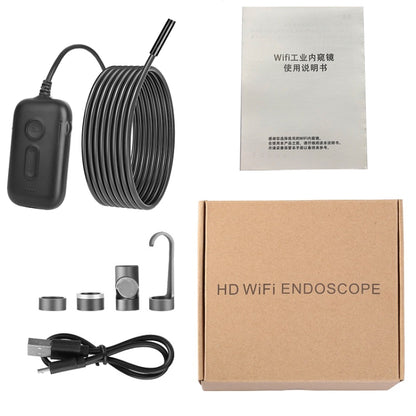 Y15 5.5mm Dual Camera WiFi Connected Hard Cable HD Industrial Endoscope, Length:1m(Black) -  by buy2fix | Online Shopping UK | buy2fix