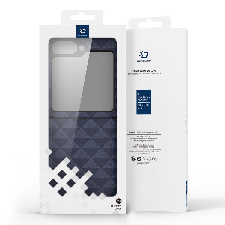 For Samsung Galaxy Z Flip6 5G DUX DUCIS Fitt Series TPU + PU Texture Full Cover Phone Case(Blue) - Galaxy Z Flip6 5G Cases by DUX DUCIS | Online Shopping UK | buy2fix