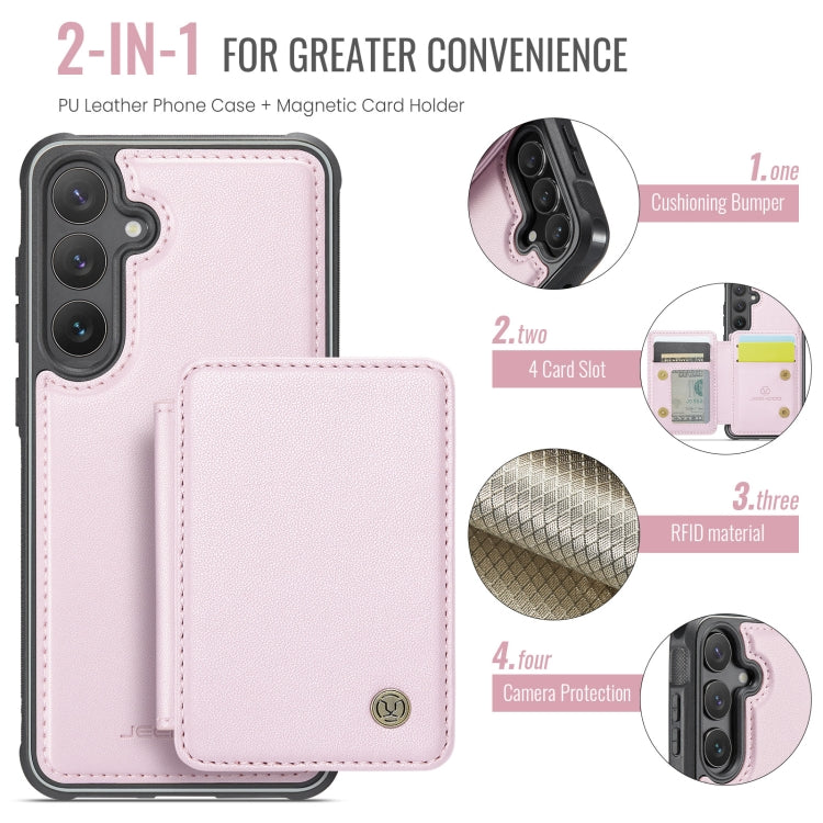 For Samsung Galaxy S24+ 5G JEEHOOD J05 Business Magnetic Style RFID Leather Phone Case(Pink) - Galaxy S24+ 5G Cases by JEEHOOD | Online Shopping UK | buy2fix