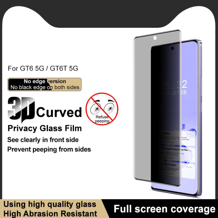 For Realme GT 6T 5G Global imak 3D Curved Privacy Full Screen Tempered Glass Film - Realme Tempered Glass by imak | Online Shopping UK | buy2fix