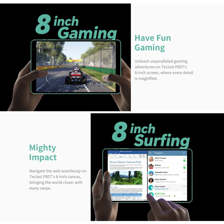 Teclast P85T Tablet PC 8 inch WiFi6, 4GB+64GB,  Android 14 Allwinner A523 Octa Core(Mint Green) - TECLAST by TECLAST | Online Shopping UK | buy2fix