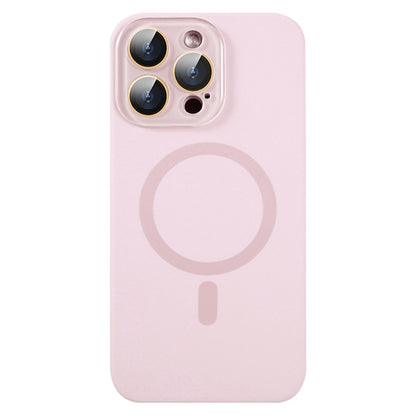 For iPhone 12 Pro Max MagSafe Liquid Silicone Full Coverage Phone Case with Lens Film(Pink) - iPhone 12 Pro Max Cases by buy2fix | Online Shopping UK | buy2fix