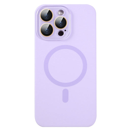 For iPhone 16 Pro Max Liquid Silicone MagSafe Full Coverage Phone Case with Lens Film(Purple) - iPhone 16 Pro Max Cases by buy2fix | Online Shopping UK | buy2fix