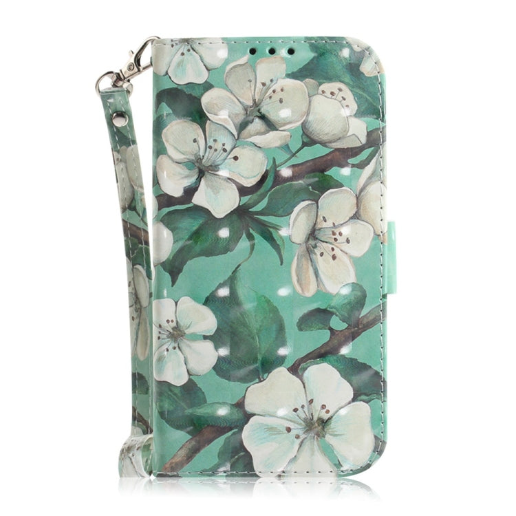 For Samsung Galaxy S25 5G 3D Colored Horizontal Flip Leather Phone Case(Watercolor Flower) - Galaxy S25 5G Cases by buy2fix | Online Shopping UK | buy2fix