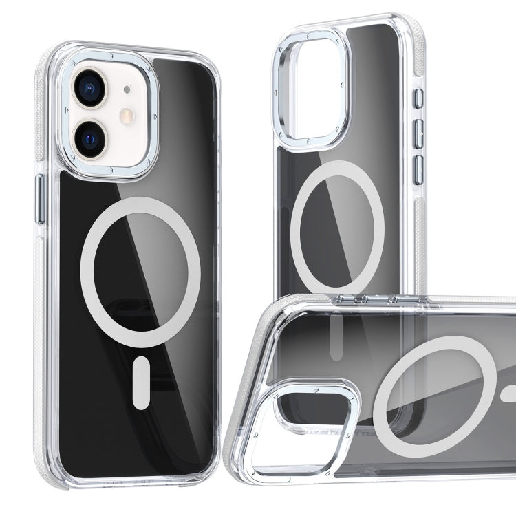 For iPhone 11 Magsafe Dual-Color Transparent Black Full Coverage Phone Case(White) - iPhone 11 Cases by buy2fix | Online Shopping UK | buy2fix