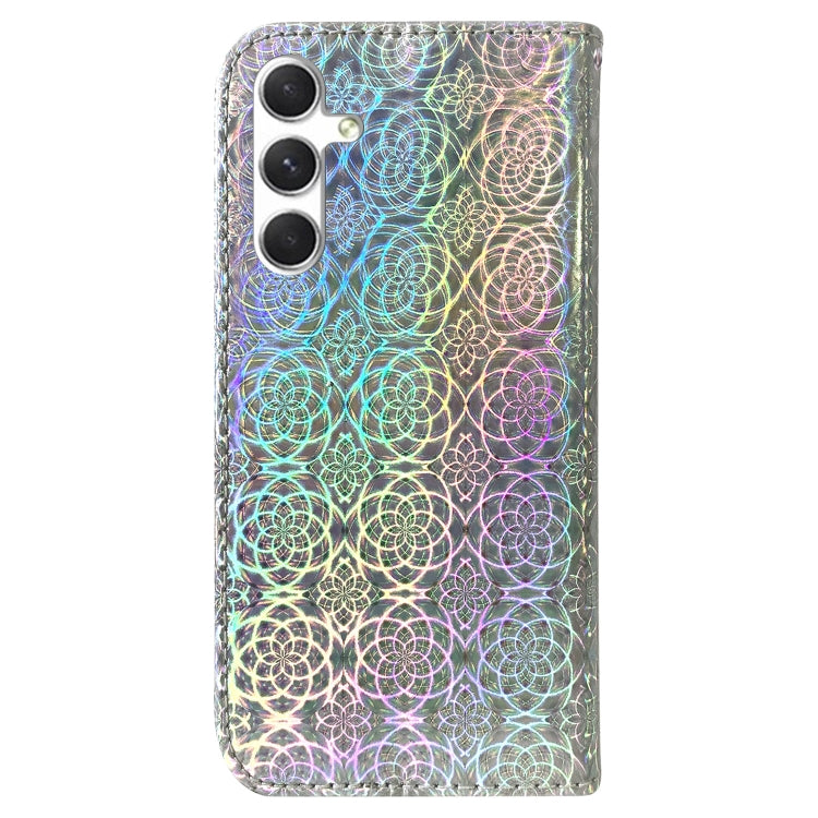 For Samsung Galaxy S25 5G Colorful Magnetic Buckle Leather Phone Case(Silver) - Galaxy S25 5G Cases by buy2fix | Online Shopping UK | buy2fix