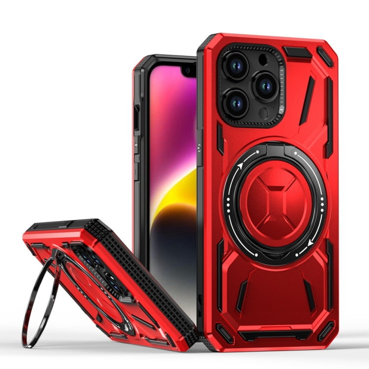 For iPhone 13 Pro Armor II Series MagSafe Magnetic Holder Phone Case(Red) - iPhone 13 Pro Cases by buy2fix | Online Shopping UK | buy2fix