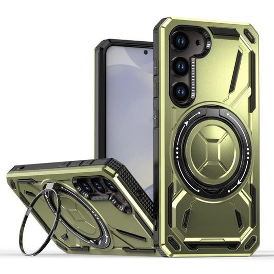 For Samsung Galaxy S22 5G Armor II Series MagSafe Magnetic Holder Phone Case(Army Green) - Galaxy S22 5G Cases by buy2fix | Online Shopping UK | buy2fix