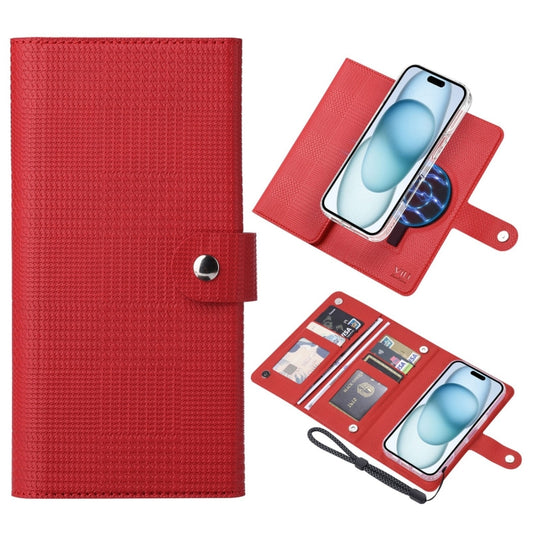 For iPhone 15 Plus ViLi GHA-C Series RFID MagSafe Magnetic Flip Leather Phone Case(Red) - iPhone 15 Plus Cases by ViLi | Online Shopping UK | buy2fix