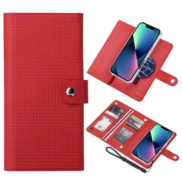 For iPhone 13 ViLi GHA-C Series RFID MagSafe Magnetic Flip Leather Phone Case(Red) - iPhone 13 Cases by ViLi | Online Shopping UK | buy2fix