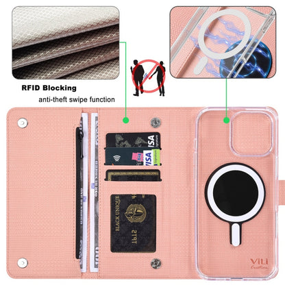 For iPhone 15 Pro Max ViLi GHB-C Series RFID MagSafe Magnetic Flip Leather Phone Case(Pink) - iPhone 15 Pro Max Cases by ViLi | Online Shopping UK | buy2fix