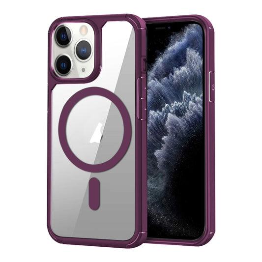 For iPhone 11 Pro Max MagSafe Acrylic Hybrid TPU Phone Case(Wine Red) - iPhone 11 Pro Max Cases by buy2fix | Online Shopping UK | buy2fix