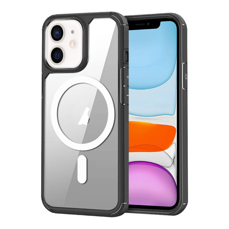 For iPhone 11 MagSafe Acrylic Hybrid TPU Phone Case(Black + White) - iPhone 11 Cases by buy2fix | Online Shopping UK | buy2fix