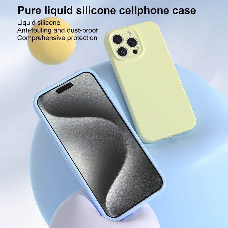 For iPhone 16 Pro Precise Hole Liquid Silicone Jelly Color Full Coverage Phone Case(Milk Yellow) - iPhone 16 Pro Cases by buy2fix | Online Shopping UK | buy2fix