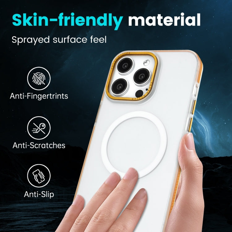 For iPhone 14 Color Edge Skin Feel Frosted MagSafe Magnetic Phone Case(White) - iPhone 14 Cases by buy2fix | Online Shopping UK | buy2fix