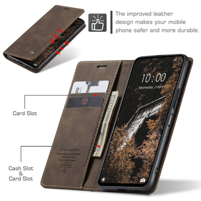 For Redmi 13 CaseMe 013 Multifunctional Horizontal Flip Leather Phone Case(Coffee) - Redmi 13 Cases by CaseMe | Online Shopping UK | buy2fix