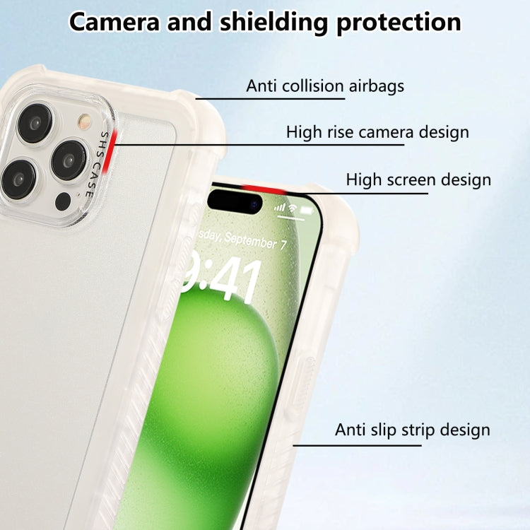 For iPhone 16 Plus Transparent Matte TPU Hybrid PC 3-in-1 Phone Case(White) - iPhone 16 Plus Cases by buy2fix | Online Shopping UK | buy2fix