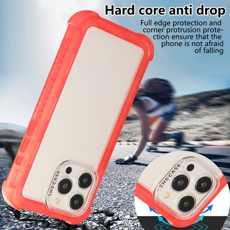 For iPhone 16 Transparent Matte TPU Hybrid PC 3-in-1 Phone Case(Orange) - iPhone 16 Cases by buy2fix | Online Shopping UK | buy2fix