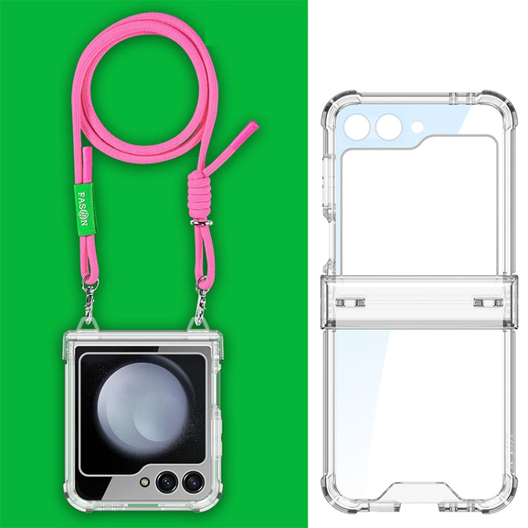 For Samsung Galaxy Z Flip6 GKK Airbag Hinge Full Coverage Phone Case with Crossbody Rope(Pink) - Galaxy Z Flip6 5G Cases by GKK | Online Shopping UK | buy2fix