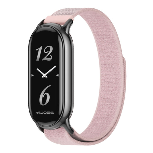 For Xiaomi Smart Band 9 / 8 MIJOBS Nylon Watch Band Wristband(Pink Black) - Watch Bands by MIJOBS | Online Shopping UK | buy2fix