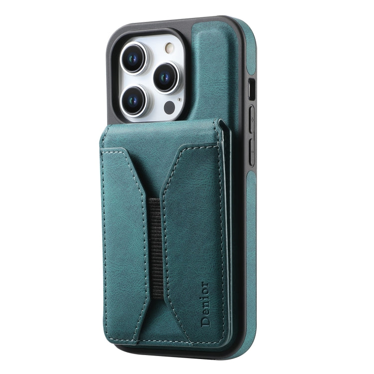 For iPhone 13 Pro Max Denior D17 Skin Feel MagSafe Detachable Card Slot Phone Case(Blue) - iPhone 13 Pro Max Cases by Denior | Online Shopping UK | buy2fix