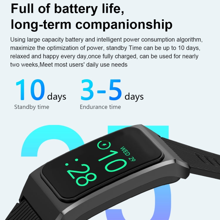 A8 1.98 inch 2 in 1 Bluetooth Earphone Steel Strap Smart Watch, Support ECG / NFC(Black) - Smart Watches by buy2fix | Online Shopping UK | buy2fix