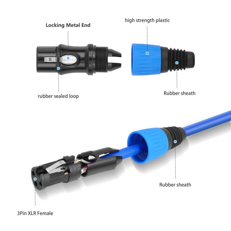 JC1015 XLR 3pin Male to Female Audio Cable, Length:1.8m(Purple) - Microphone Audio Cable & Connector by buy2fix | Online Shopping UK | buy2fix